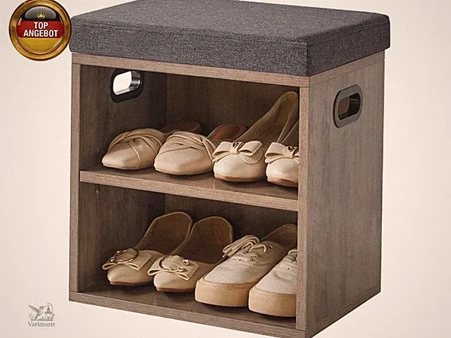YMYNY Schuhbank mit Sitzfläche, Schuhschrank mit sitzbank, Schuhregal Klein mit