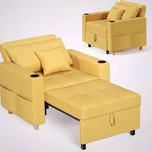 YODOLLA Schlafsofa 3-in-1 Ausziehbarer Sessel Klappbarer Liegestuhl Schlafsessel