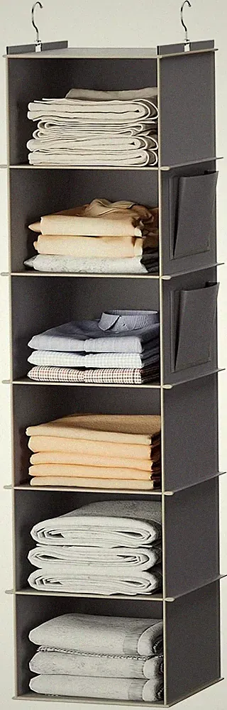 YOUDENOVA Hängeregal Schrankorganizer Stabiler 6 Fächern Kleiderschrank O