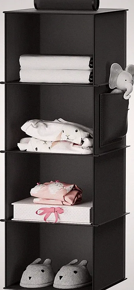 YOUDENOVA Hängeregal Stabiler Hängeorganizer Kleiderschrank Organizer Schwarz