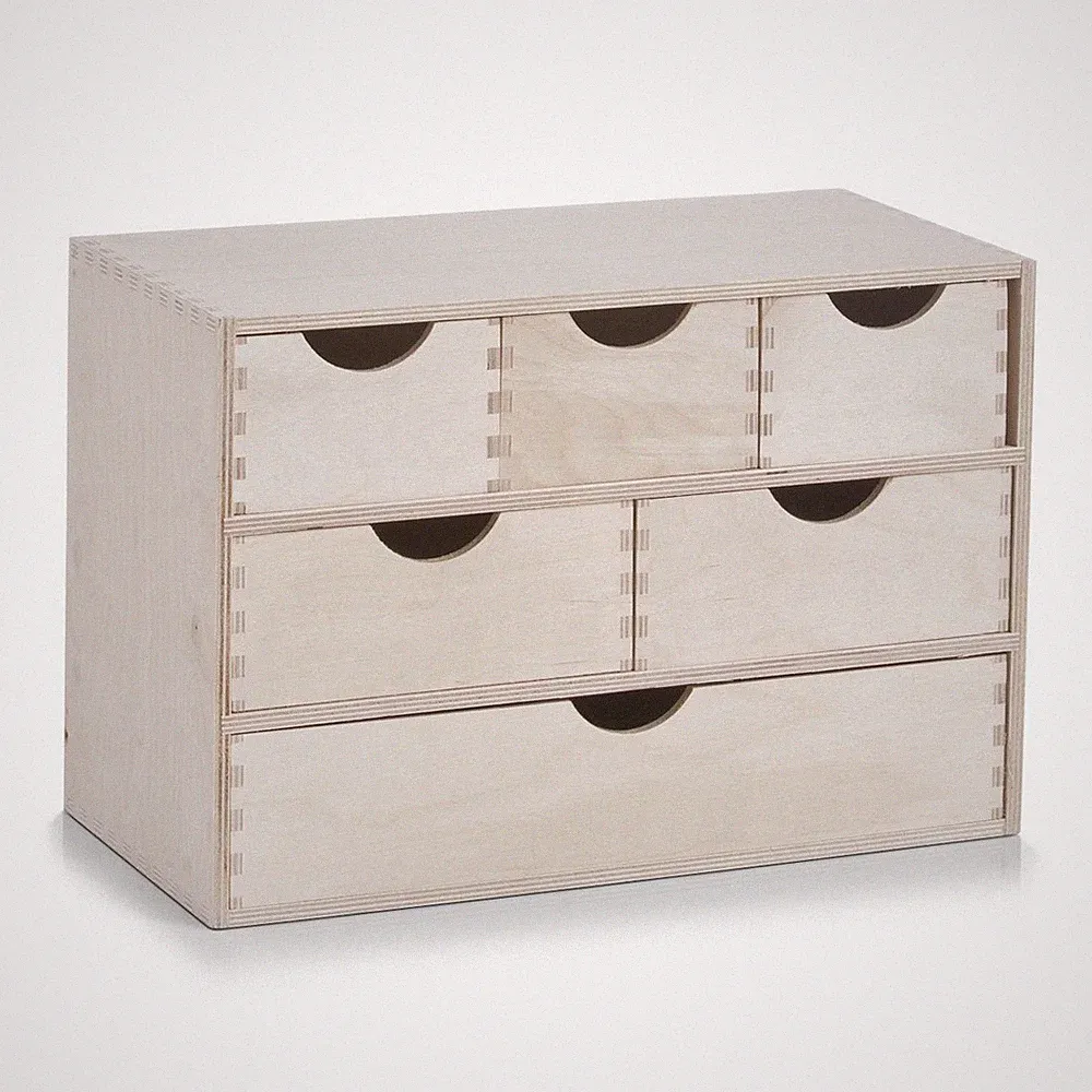 Zeller Schubladenbox Kommode Aufbewahrung Mehrzweck Deko Büro Birke 13193