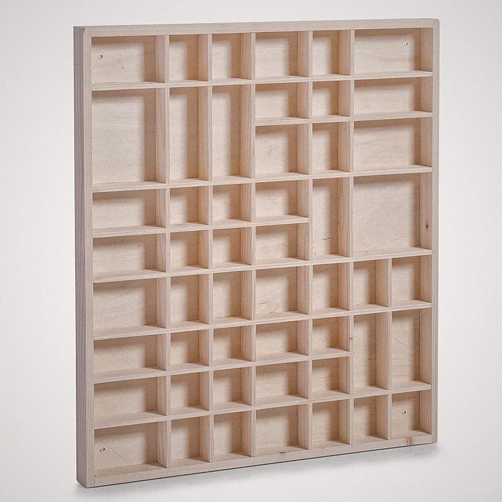 Zeller Setzkasten Schaukasten Regal Vitrine Sammler 52x3,5x46 cm Kiefer 12106