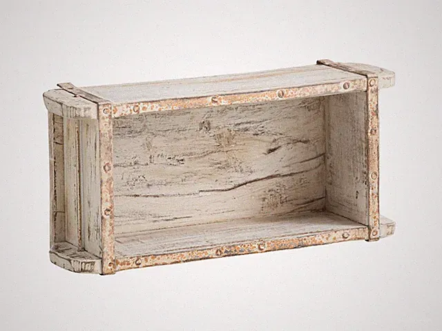 Ziegelform weiß Dekokiste Aufbewahrungsbox Holzkiste Landhaus Holzform