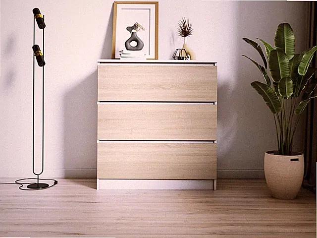 Zoe Kommode 80-3, 3 Schubladen, Elegant, verschiedene Farben & Oberflächen