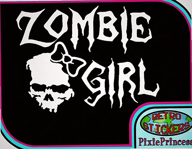 Zombie Mädchen Toten Wanderschuhe G Vinyl Aufkleber Wand Halloween Horror Spaß