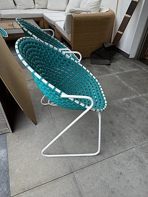 "Zulu mama café chair", 4-tlg., Stahlrohr, recycelter Kunstoff Türkis