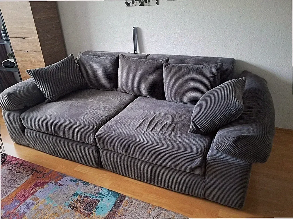 zum Verschenken - Big Sofa / Couch smart Lionore von Höffner – Cordstoff, grau