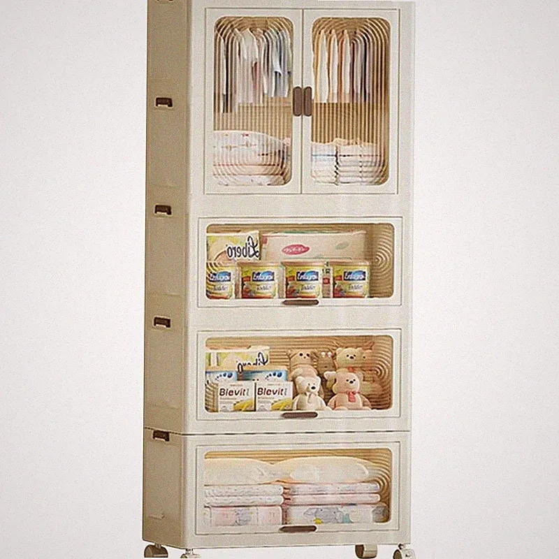 Zusammenklappbarer Kleiderschrank Schnelle Montage 70 x 41,5 x 190cm