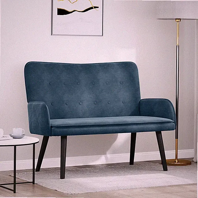 Zweisitzer Sofa 2-Sitzer Polstersofa Doppelsofa Loungesofa Mit Holzbeine